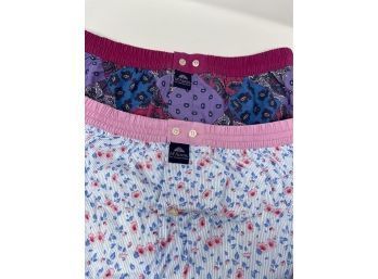 #12 BRAND NEW WITH TAGS MADE IN ITALY LOT OF 2 MCALSON MULTICOLOR PAISLEY FLORAL STRIPE BOXER SHORTS SIZE XXL