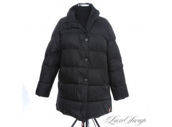 RECENT AND NEAR MINT HUNTER BLACK PADDER QUILTED WINTER PARKA COAT - GORGEOUS! WOMENS M