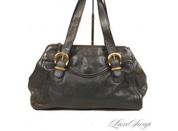 #24 MASSIVE AND TOTALLY UNIQUE TROPICAL PATINA MICHAEL KORS BLACK FADED LARGE DOUBLE HANDLE 19' BAG