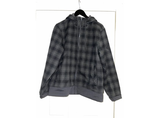 PERFECT FOR THE MIDWEST!! GREAT MENS THE NORTH FACE GREY TARTAN FULL ZIP HOODIE SWEATSHIRT SIZE L