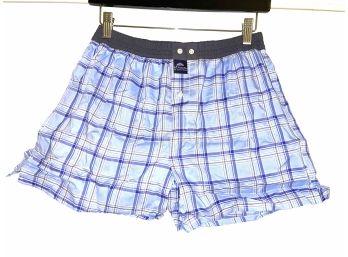 RLST#2 BRAND NEW WITH TAGS MADE IN ITALY LOT OF 2 MCALSON BLUE GRID & BOLD CHECK SHORTS SIZE M