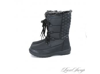 BRAND NEW IN BOX TOTES 'ALANA' BLACK WATERPROOF SHERPA LINED SIDE ZIP WOMENS BOOTS SHOES 8