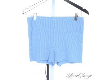 LOVE THESE! RECENT ZULU & ZEPHYR POWDER BLUE RIBBED STRETCH BOOTY SHORTS 8
