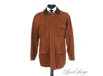 AN EXCEPTIONAL COACH MADE IN USA MENS SNUFF TOBACCO SUEDE CREED C5J-0909 HEAVYWEIGHT FIELD JACKET COAT M