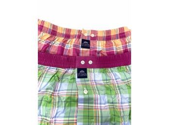 #2 BRAND NEW WITH TAGS MADE IN ITALY LOT OF 2 MCALSON TARTAN BOXER SHORTS SIZE M