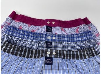 #14 BRAND NEW WITH TAGS MADE IN ITALY LOT OF 3 MCALSON CHECKERBOARD, LADY, & GRID BOXER SHORTS SIZE XL