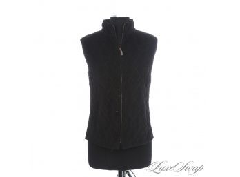 NEAR MINT J. MCLAUGHLIN BLACK DIAMOND QUILTED MICROFIBER AND RIBBED KNIT GILET WIND VEST M