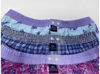 #6 BRAND NEW WITH TAGS MADE IN ITALY LOT OF 3 MCALSON CHECKERBOARD, LADY, & PAISLEY BOXER SHORTS SIZE XL