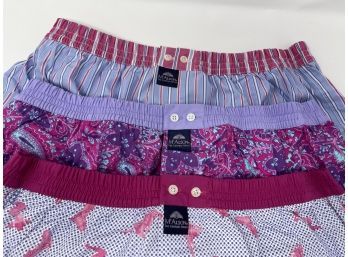 #10 BRAND NEW WITH TAGS MADE IN ITALY LOT OF 3 MCALSON MULTISTRIPE, LADY, & PAISLEY BOXER SHORTS SIZE XL