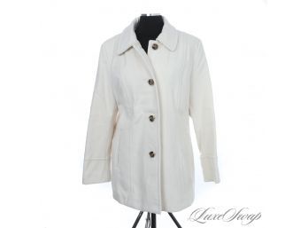 BRAND NEW WITH TAGS LIZ CLAIBORNE IVORY WHITE FLANNEL WINTER COAT XL