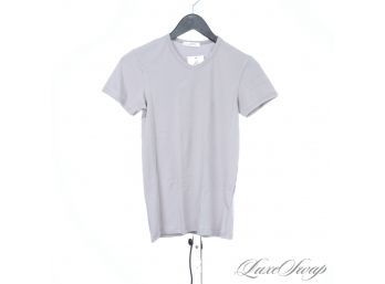 MODERN AND MINIMALIST MENS VERSACE COLLECTION DOVE GREY SOLID V-NECK TEE SHIRT S