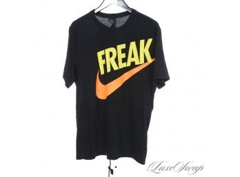 ONE OF YOU NEEDS THIS I KNOW THIS! MENS NIKE DRI-FIT NEON SWOOSH 'FREAK' BLACK TEE SHIRT L