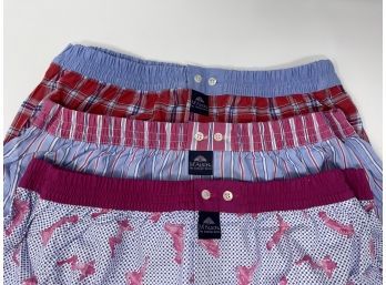 #11 BRAND NEW WITH TAGS MADE IN ITALY LOT OF 3 MCALSON TARTAN, LADY, & MULTISTRIPE BOXER SHORTS SIZE XL