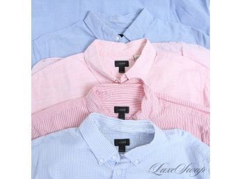 LOT OF 4 MENS RECENT AND MODERN POPOVER TUNIC POLO SHIRTS INCL. OXFORD CLOTH  BAIRD MCNUTT LINEN L