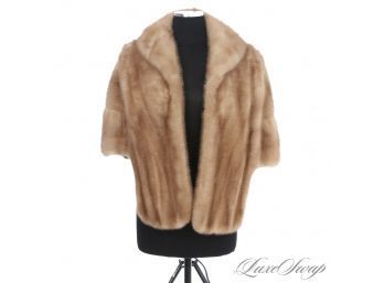 TRULY EXCEPTIONAL AND NEAR MINT AUTUMN HAZE RARE QUALITY EMBRA BROWN MINK HONEY TAN CAPE WITH POCKETS!