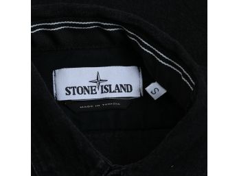 SMALL GUYS Stone Island Black Washed Denim Double Pocket Button Down Shirt S