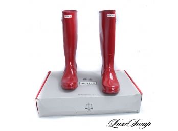 NEW IN BOX AUTHENTIC HUNTER MILITARY RED TALL WELLINGTON RAIN BOOTS 11 (D)