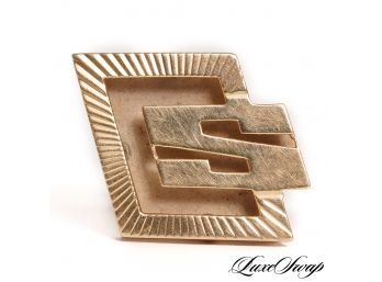 ONE 14K YELLOW GOLD SINGLE CUFFLINK WITH THE INITIAL S
