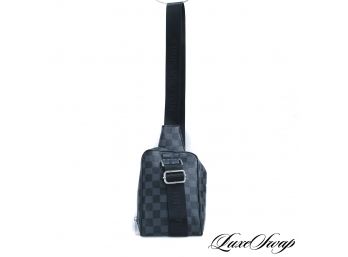 IN THE STYLE OF LOUIS VUITTON GRAPHITE DAMIER SIDE BAG