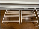 LOT OF 2 LARGE & 2 SMALL WHITE METAL OFFICE/DESK SHELVING STACKERS
