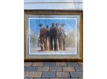 LISTED ART: LIMITED EDITION 396/850 'HIGH NOON' BY KADIR NELSON 26 X 36 FRAMED 2001 BLACK WESTERN PICTURE