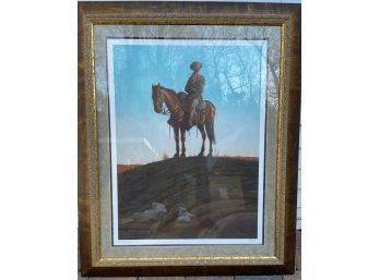 LISTED ART: LIMITED EDITION 225/850 'MORNING PATROL' BY KADIR NELSON 22.25 X 30 FRAMED BUFFALO SOLDIER PICTURE