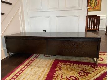 EXPENSIVE AND GREAT CONDITION WEST ELM BROWN HUDSON LOW MEDIA CONSOLE TABLE