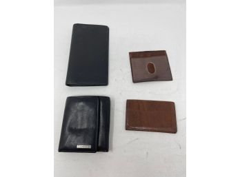 A WALLET FOR EVERY OCCASION!! LOT OF 4 ASSORTED WALLETS INCLUDING BIFOLD FOSSIL LEATHER WALLET