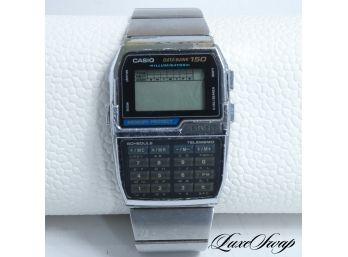 MOST WANTED VINTAGE 1980S CASIO 1477 DATA BANK 150 WATCH ON METAL STRAP