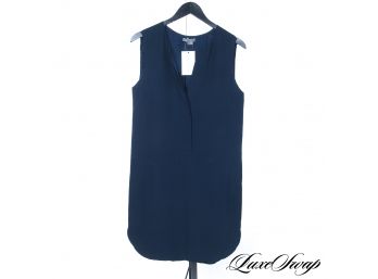 GORGEOUS LIKE NEW $400+ VINCE 100% SILK NAVY BLUE CREPE SACK DRESS