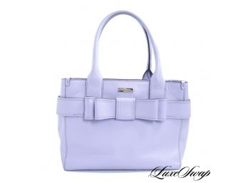 BEAUTIFUL KATE SPADE NEW YORK LILAC LEATHER BOW FRONT TOTE BAG
