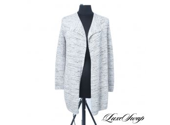 WORK FROM HOME! EFFORTLESS THEORY SAND MARLED STATIC KNIT SWING CARDIGAN