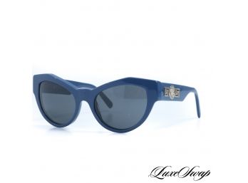 LNWOB AUTHENTIC VERSACE MADE IN ITALY BLUE GOLD MEDUSA GREEK KEY SUNGLASSES MOD. 4253