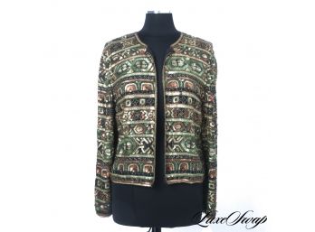 RARE DEADSTOCK NWT VINTAGE 1980S PAPELL BOUTIQUE 100% SILK FULLY EMBROIDERED BOLERO JACKET
