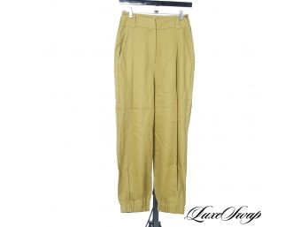 NWT $150+ TIBI PEA GREEN TWILL CINCHED ANKLE SCULPTED LOOSE PANTS