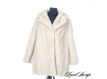 THERESA STALLONE'S EXCEPTIONAL VINTAGE PALE CREAM BLONDE GENUINE MINK CHUBBY COAT!