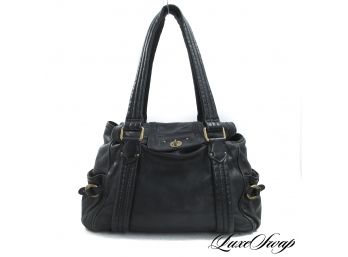 AUTHENTIC MARC JACOBS BLACK QUILTED LEATHER DOUBLE HANDLE SLOUCHY TOTE BAG