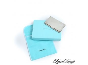 AN AUTHENTIC TIFFANY & CO. .925 STERLING SILVER SLIM CARD CASE WITH BOX AND POLISHING CLOTH