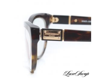 AUTHENTIC DOLCE & GABBANA MADE IN ITALY DG 3118HAVANA TORTOISE SHELL AND GOLD PLAQUE LOGO GLASSES