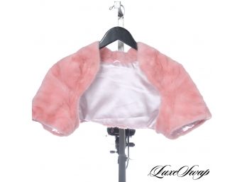 THE CUTEST FREAKING GENUINE MINK FUR BABY ROSE PINK CROPPED BOLERO JACKET YOU EVER DID SEE