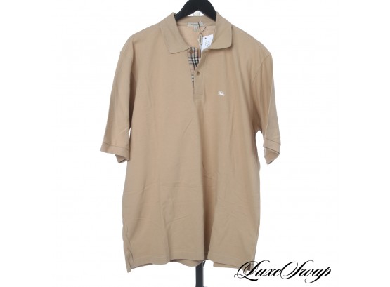 START HOLIDAY SHOPPING! NWT AUTHENTIC BURBERRY LONDON MENS TRENCH TAN PIQUE PRORSUM KNIGHT LOGO POLO SHIRT