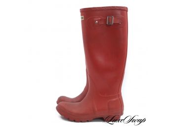 READY FOR THE STORM? AUTHENTIC HUNTER OF SCOTLAND ORANGE RUBBER WELLINGTON BOOTS 5