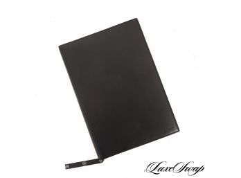 BEAUTIFUL : BRAND NEW WITHOUT BOX MOVADO WATCHES BLACK LEATHER SILVER LEAF EDGED DIARY BOOK