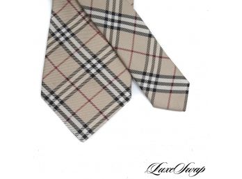START HOLIDAY SHOPPING! AUTHENTIC LIKE NEW BURBERRY LONDON MADE IN ITALY TRENCH TAN TARTAN NOVA SILK MENS TIE
