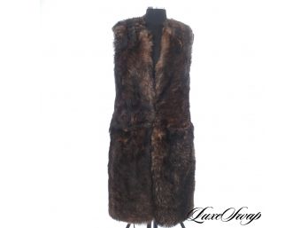 JUST GORGEOUS : LIKE NEW, MODERN AND ANONYMOUS TOASTED SHEARLING FUR REVERSIBLE LEATHER VEST