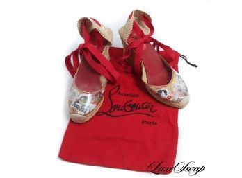 GO LOOK THESE UP : MEGARARE AUTHENTIC CHRISTIAN LOUBOUTIN 'TRASH' ESPADRILLE WEDGE SHOES