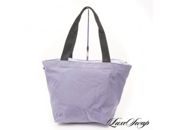 AUTHENTIC HERVE CHAPELIER PARIS MADE IN FRANCE LARGE LILAC DUAL TONE COLLAPSIBLE MICROFIBER TOTE BAG
