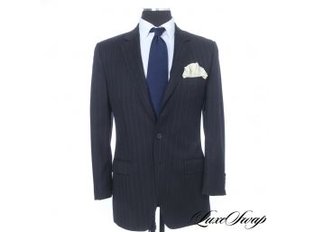 WHOA :$2000 DOLCE & GABBANA BLACK LABEL MADE IN ITALY MENS MIDNIGHT BLUE GRADIENT STRIPE SUIT 50 EU (40 US)