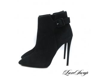 LIKE NEW AND RIDICULOUSLY SEXY GIUSEPPE ZANOTTI MADE IN ITALY BLACK SUEDE STILETTO BOOTIES 36