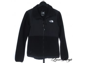 SUNDAYS IN THE PARK : AUTHENTIC WOMENS THE NORTH FACE BLACK POLAR FLEECE AND MICROFIBER ZIP JACKET M